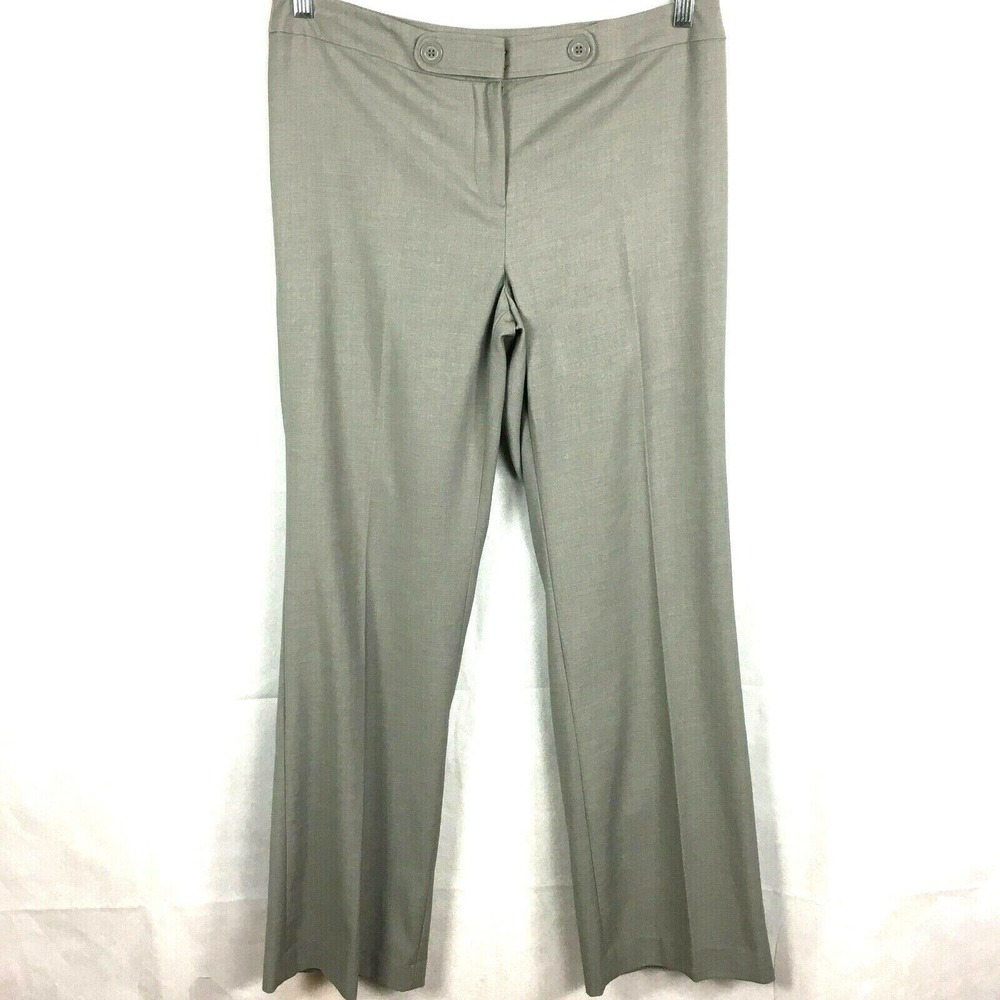 Eci New York Pants Womens Sz 10 Gray Stretch Flare Trouser‎ Career Wear